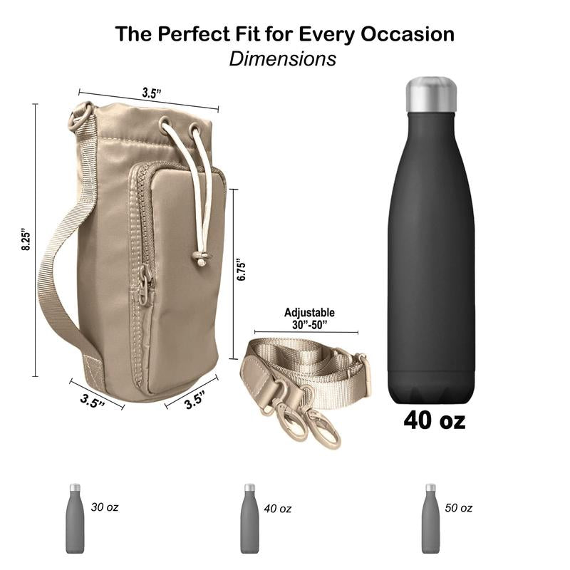 Happy Wear Water Bottle Holder with Strap | Water Bottle Sling 36Oz | Water Bottle Bag | Water Bottle Pouch | Phone Carrier