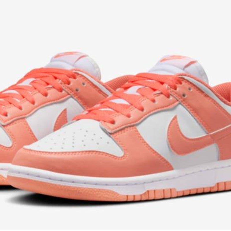 Nike Women's Dunk Low Light Wild Mango Sneakers - Vibrant Orange & White Athletic Shoes for Everyday Style