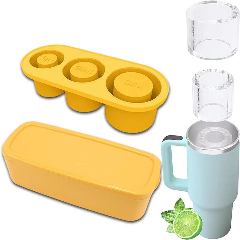 Premium Silicone Ice Cube Molds with Lid for Effortless Ice Creation in 30/40 Oz Tumblers and Water Mugs