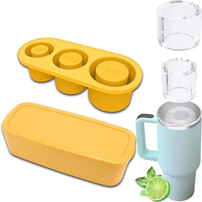 Premium Silicone Ice Cube Molds with Lid for Effortless Ice Creation in 30/40 Oz Tumblers and Water Mugs