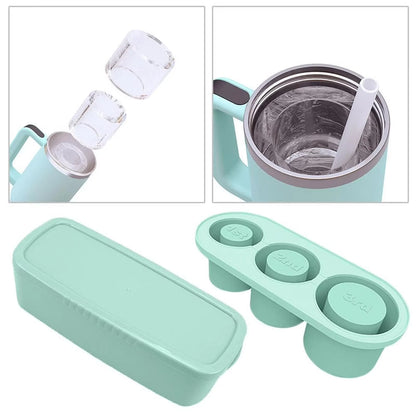 Premium Silicone Ice Cube Molds with Lid for Effortless Ice Creation in 30/40 Oz Tumblers and Water Mugs