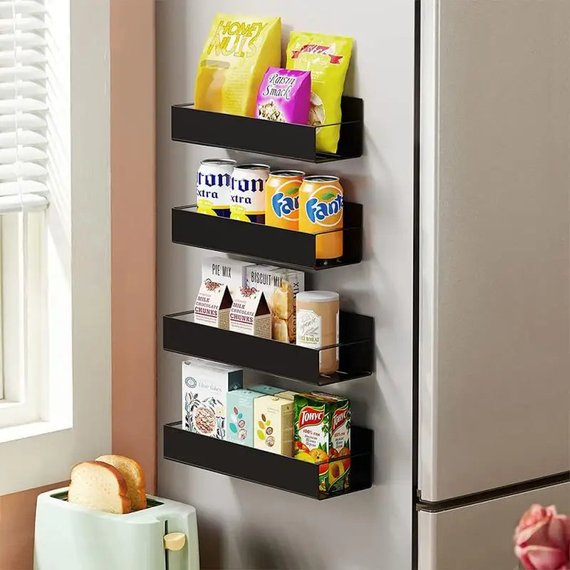 Elevate Your Kitchen Organization with Our Magnetic Refrigerator Spice Rack - Space-Saving Sundry Storage Solution