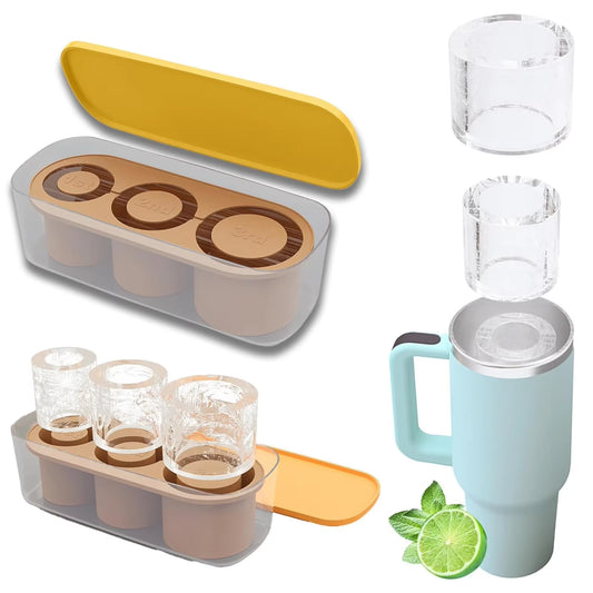 Premium Silicone Ice Cube Molds with Lid for Effortless Ice Creation in 30/40 Oz Tumblers and Water Mugs
