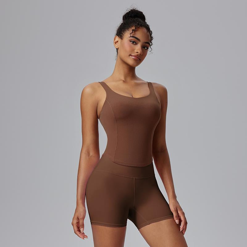 Elevate Your Workout with the AFZ Women's Two-Piece Solid Tracksuit Set: Stylish Round Neck Tee & High Waist Biker Shorts for Ultimate Comfort in Gym, Yoga, and Outdoor Activities