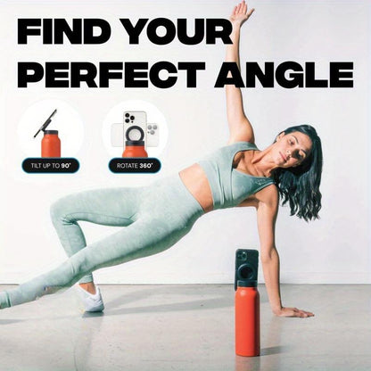 Magnetic Insulated Sports Water Bottle with Phone Holder - Perfect for Gym, Office, and Outdoor Activities