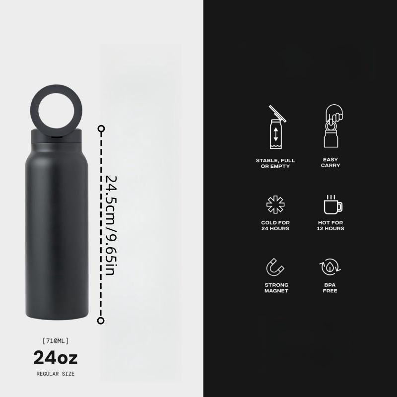 Magnetic Insulated Sports Water Bottle with Phone Holder - Perfect for Gym, Office, and Outdoor Activities
