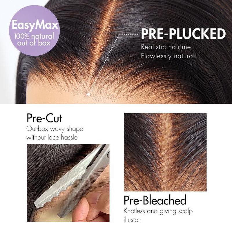 Luvme 100% Human Hair 13x6 and 13x4 Ear-To-Ear HD Lace Front Wig – Pre-Styled Shake & Go Flexi-Fit Drawstring with Body Wave Curls, 200%-250% Density
