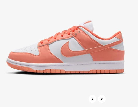 Nike Women's Dunk Low Light Wild Mango Sneakers - Vibrant Orange & White Athletic Shoes for Everyday Style