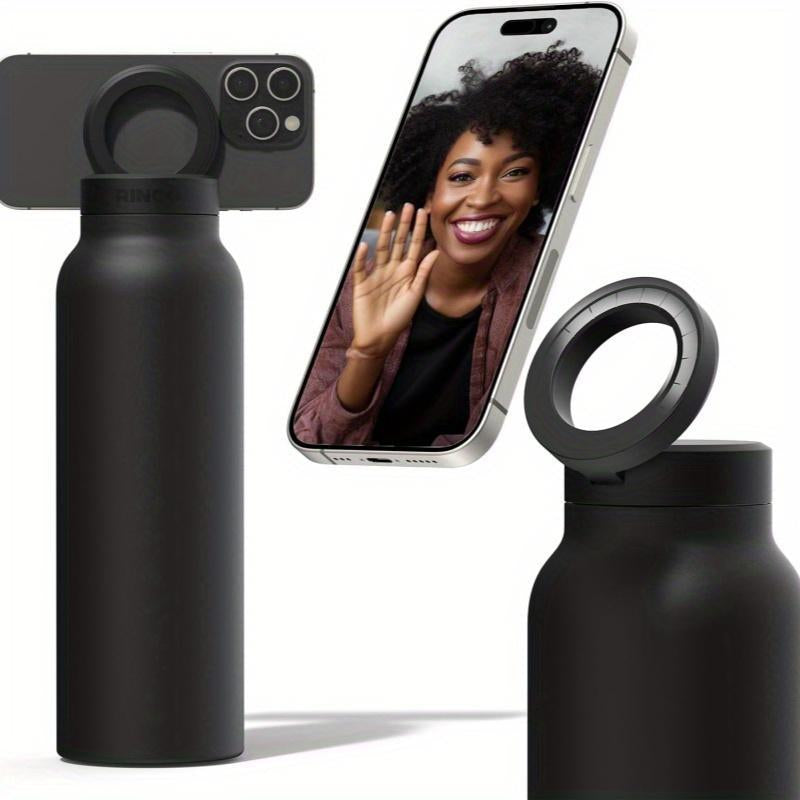 Magnetic Insulated Sports Water Bottle with Phone Holder - Perfect for Gym, Office, and Outdoor Activities