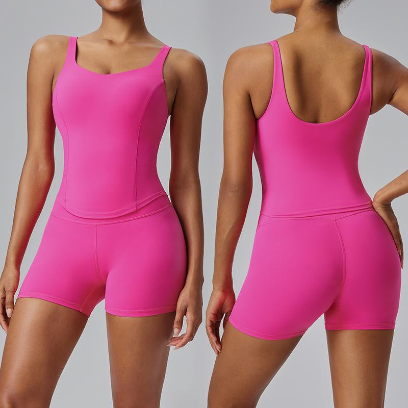 Elevate Your Workout with the AFZ Women's Two-Piece Solid Tracksuit Set: Stylish Round Neck Tee & High Waist Biker Shorts for Ultimate Comfort in Gym, Yoga, and Outdoor Activities