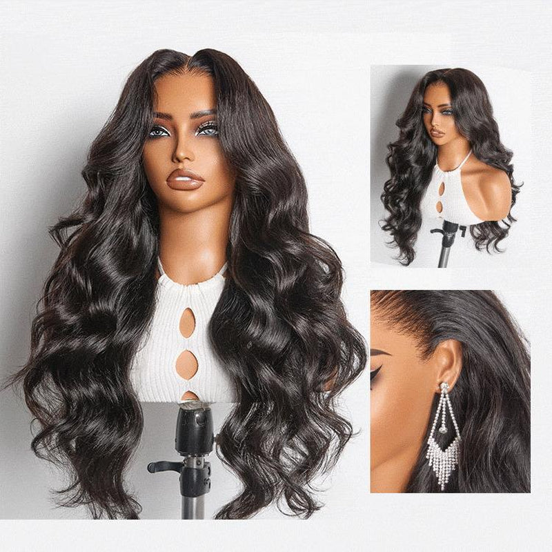 Luvme 100% Human Hair 13x6 and 13x4 Ear-To-Ear HD Lace Front Wig – Pre-Styled Shake & Go Flexi-Fit Drawstring with Body Wave Curls, 200%-250% Density