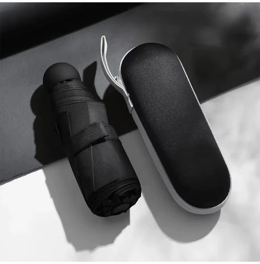 Capsule Umbrella Small and Portable Solid Color Sunshade for Women and Rain Dual Use Protection
