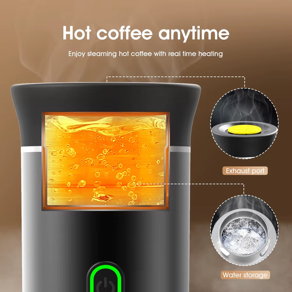 Portable Wireless Espresso Coffee Maker - 3-in-1 Travel Coffee Maker for Car, Home, and Camping